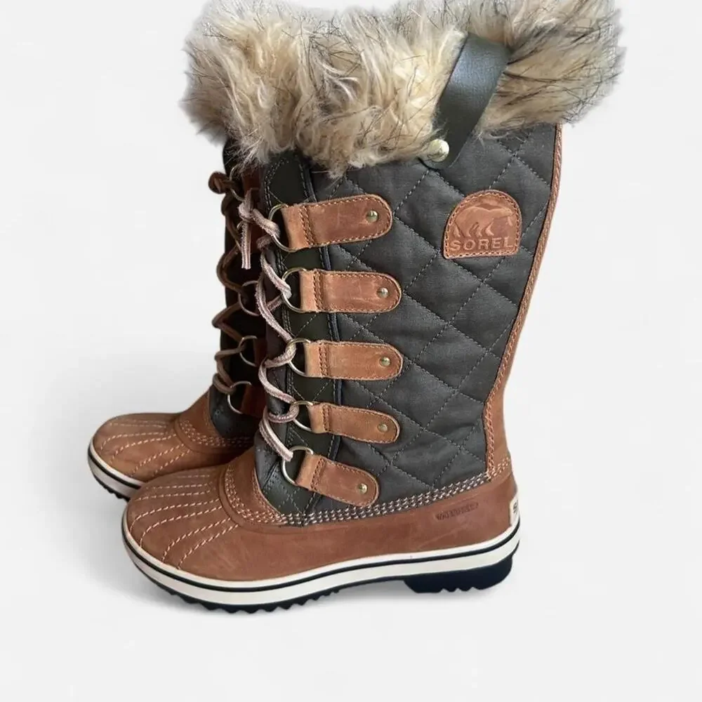 Sorel joan of arctic brown snow boots 6 winter